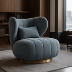 Smoky Blue Fine Boucle-Suede Blend
