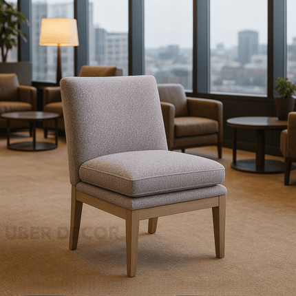 Lorin Modern Dining Chair Custom Made Minimal Design with Solid Wood Base Ideal for Dining Room Formal Dining Area