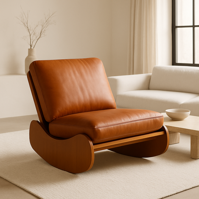 LYONNA – Vintage Rocking Lounge Chair for Living Room, Bedroom, Balcony & Relaxation Corners
