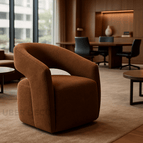Clay Brown Fine Boucle-Suede Blend