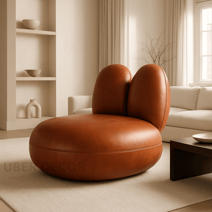 Pebblo Nest Statement Lounge Chair Playful Postmodern Accent for Modern Living Room and Bedroom Interiors