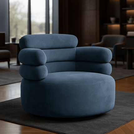 Zerelle- Optional 360 Revolving Swivel Leisure Accent Chair with 3 Tier Tall Backrest and Comfortable Seat