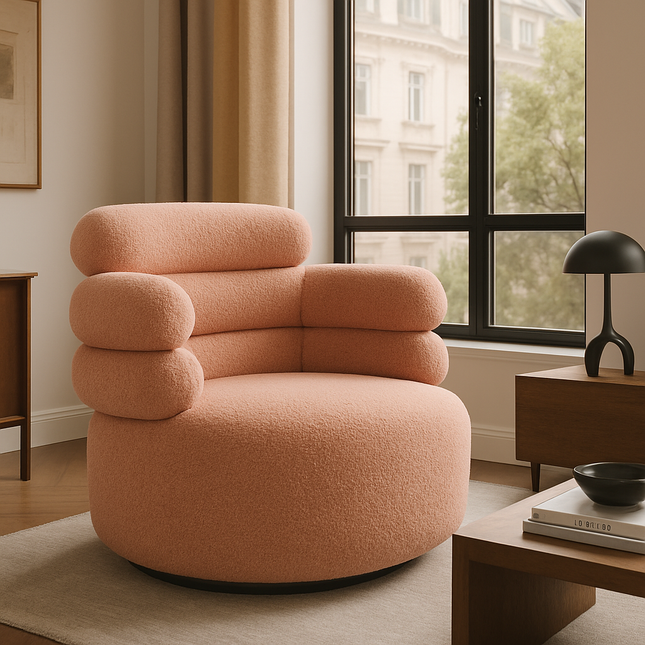 Zerelle- Optional 360 Revolving Swivel Leisure Accent Chair with 3 Tier Tall Backrest and Comfortable Seat