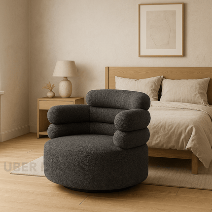 Zerelle- Optional 360 Revolving Swivel Leisure Accent Chair with 3 Tier Tall Backrest and Comfortable Seat