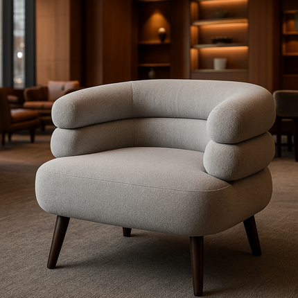 LuxeLamb Boucle Armchair – Modern Single Sofa for Living Room, Bedroom & Luxury Reception Areas