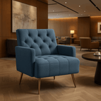 Steel Blue Fine Boucle-Suede Blend
