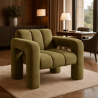 Olive Fine Boucle-Suede Blend