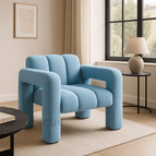 Sky Blue Fuzzy Boucle