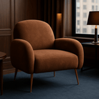 Brown Fine Boucle-Suede Blend