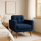 Navy Blue Textured Boucle