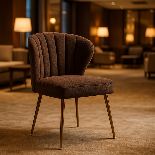 Soraya Modern Elegant Tufted Armless Accent Chair- Dining or Vanity Chair with Back Metal Legs