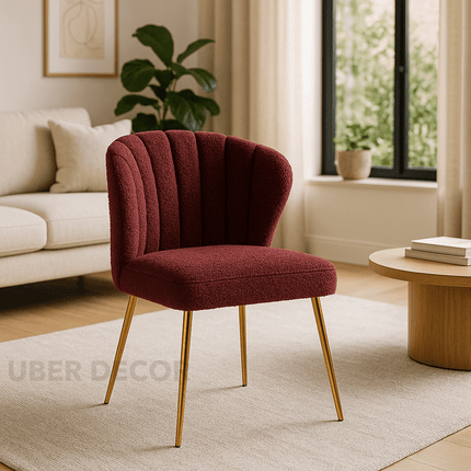 Soraya Modern Elegant Tufted Armless Accent Chair- Dining or Vanity Chair with Back Metal Legs