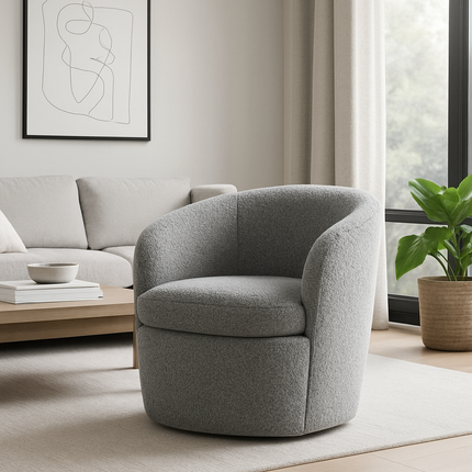 Ariya-  360-degree Swivel Barrel Chair for Living Room or Office
