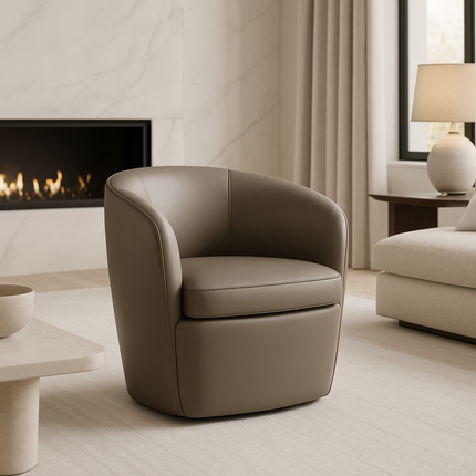 Ariya-  360-degree Swivel Barrel Chair for Living Room or Office