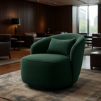 Without Swivel / Forest Green Fine Boucle-Suede Blend
