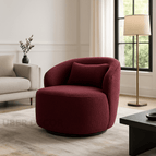 Without Swivel / Burgundy Fuzzy Boucle