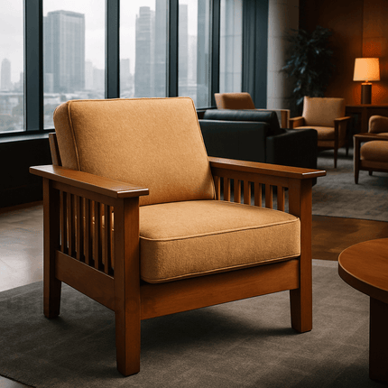 Talia- Solid Wood Modern Fusion Upholstered Armchair for Living Room or Bedroom