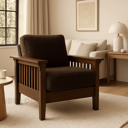 Talia- Solid Wood Modern Fusion Upholstered Armchair for Living Room or Bedroom