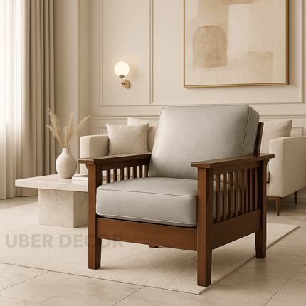 Talia- Solid Wood Modern Fusion Upholstered Armchair for Living Room or Bedroom