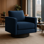 Navy Blue Fine Boucle-Suede Blend