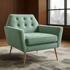 Ming Green Fine Boucle-Suede Blend