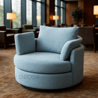 Sky Blue Fine Boucle-Suede Blend