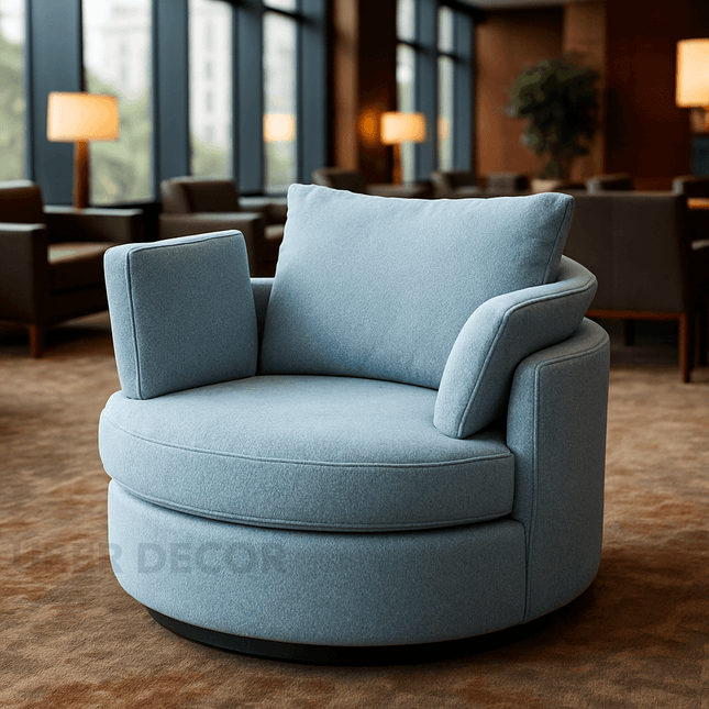 Sorelle- Round Base 360 Revolving Swivel Chair with Hidden Storage- Ideal for Kids, Living Room or Bedroom