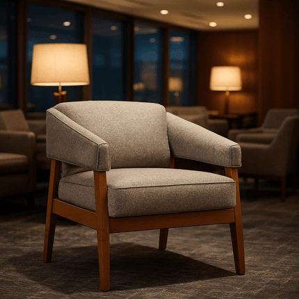 Irelis- Mid Century Upholstered Armchair with Tight Back, Seat Cushion and Solid Wood Legs