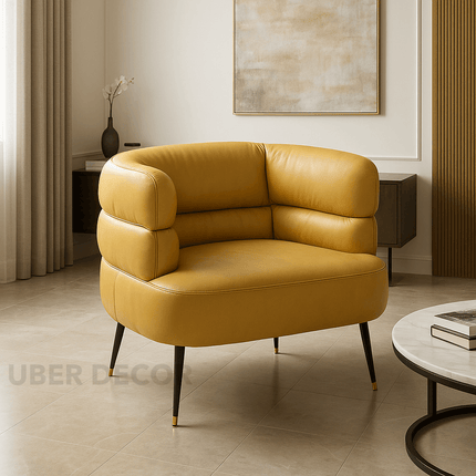 Fayra- Wide Base Vintage Upholstered Arm Accent Chair With Lumbar Pillow And Metal Legs