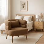 Soft Brown Textured Boucle