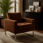 Chocolate Brown Fine Boucle-Suede Blend