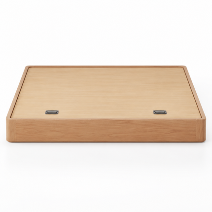 Calm Nest Wabi-Sabi Minimal Floor Bed – Japandi Wood Platform Bed for Kids & Teens