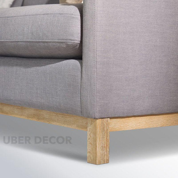 Sibari 64" Upholstered 2-Seater Couch – Modern Wooden Base Sofa for Living Rooms - Uber Decor