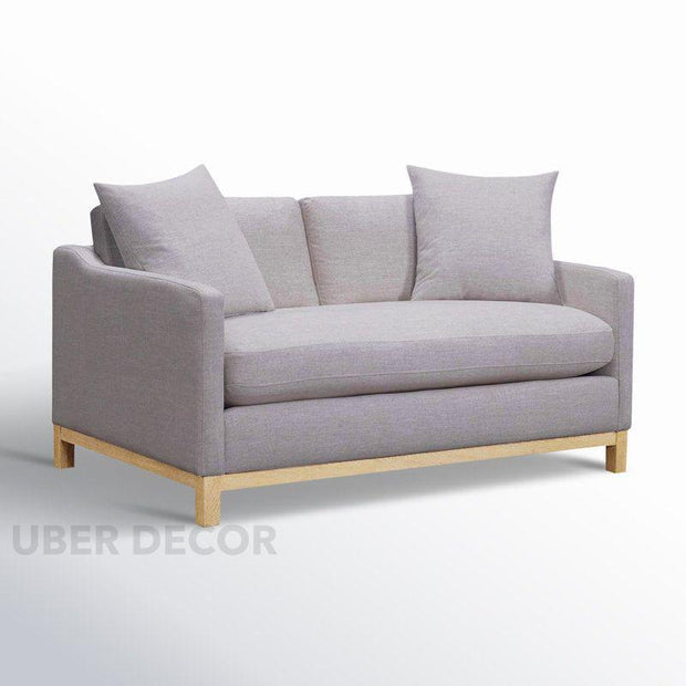 Sibari 64" Upholstered 2-Seater Couch – Modern Wooden Base Sofa for Living Rooms - Uber Decor