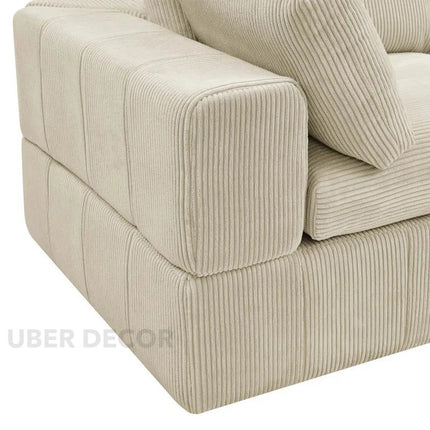 Liraya 108" Sofa- Bubble Style Cushioned 3 Seater Sofa for Living Room or Office