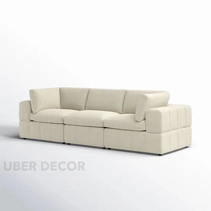 Liraya 108" Sofa- Bubble Style Cushioned 3 Seater Sofa for Living Room or Office