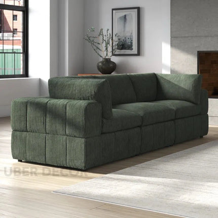 Liraya 108" Sofa- Bubble Style Cushioned 3 Seater Sofa for Living Room or Office