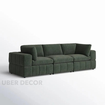 Liraya 108" Sofa- Bubble Style Cushioned 3 Seater Sofa for Living Room or Office