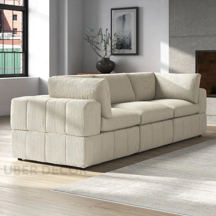 Liraya 108" Sofa- Bubble Style Cushioned 3 Seater Sofa for Living Room or Office