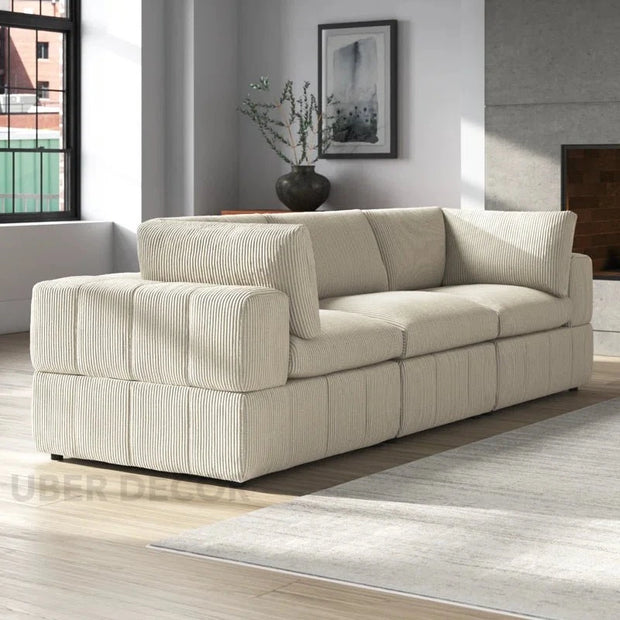 Liraya 108" Sofa- Bubble Style Cushioned 3 Seater Sofa for Living Room or Office - Uber Decor