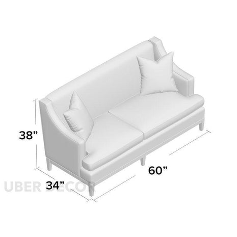Durban 60" Upholstered 2‑Seater Loveseat – Elegant Accent Sofa for Refined Living Spaces - Uber Decor