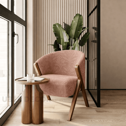 Casa Luxe Waiting Area Chair Mid Century Modern Scandinavian Inspired Solid Wood Legs Fixed Base Reception Chair Living Room and Lounge