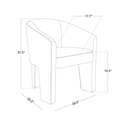 Arvo Modern Side Chair Custom Crafted Minimal Form with Rounded Silhouette Ideal for Dining Room Bedroom or Lounge Space