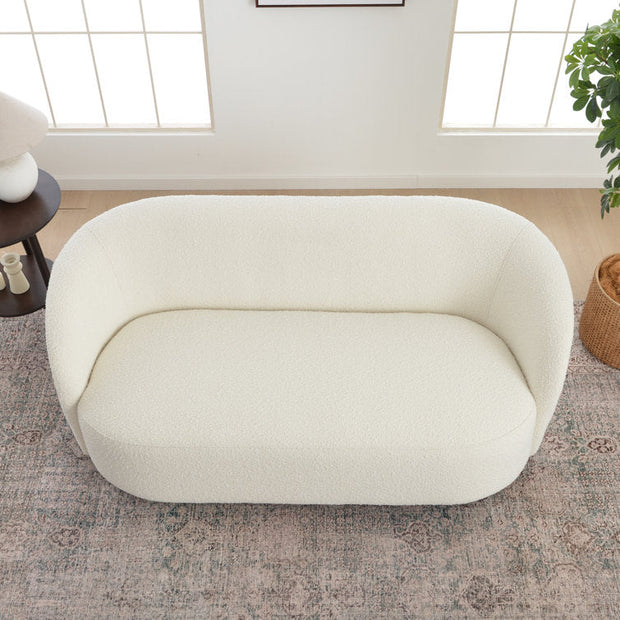Lunor 68" 2-Seater Curved Couch – Customisable Upholstered Minimalist Sofa for Living Room - Uber Decor