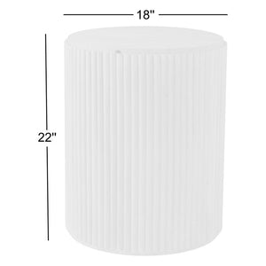 The Naya Column – Custom Fluted Cylindrical Wooden Storage Side Table in Modern Scandinavian Style for Living Room or Bedroom - Uber Decor
