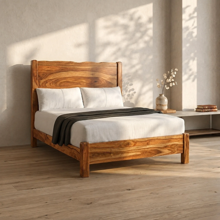 ChestnutRise Handcrafted Panel Bed for Timeless Indian Homes