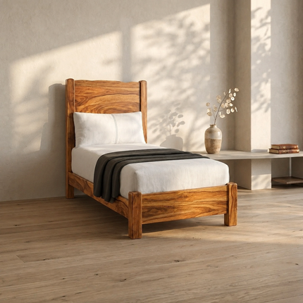 ChestnutRise Handcrafted Panel Bed for Timeless Indian Homes