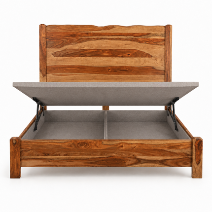 ChestnutRise Handcrafted Panel Bed for Timeless Indian Homes