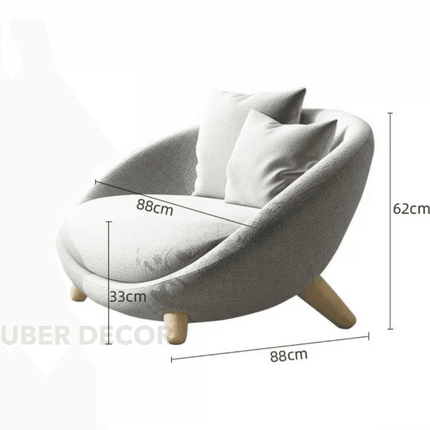 Anviya Luxe Accent Chair – Minimal Nordic Plushy Chair for any Room