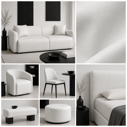 DONALD - Upholstery Fabric- White
